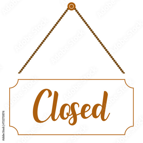 luxury closed shop sign front door illustration