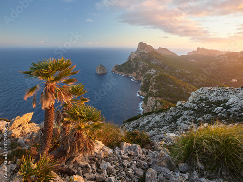 Blick zur Formentor Halbinsel vom Talaia d'Albercutx, Mallorca, Balearen, Spanien photo