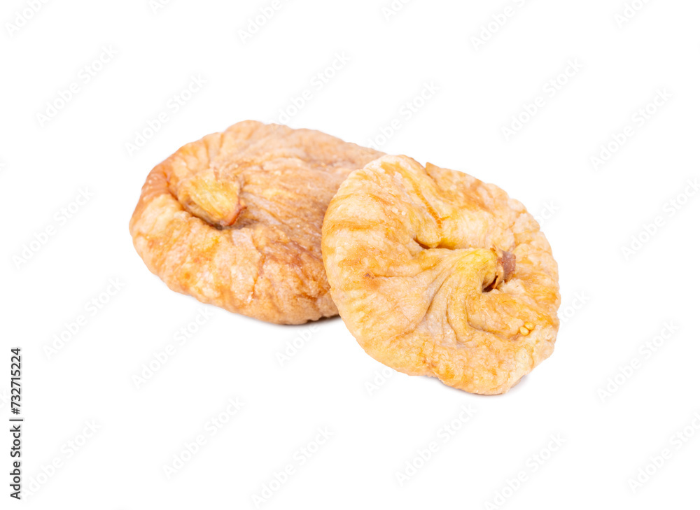 Two dry flattened figs isolate Two dry flattened figs isolate