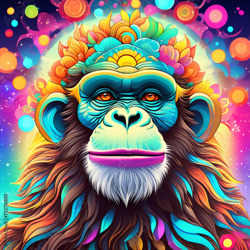 psychedelic monkey. DMT art style