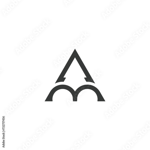 AM, MA, A AND M Abstract initial monogram letter alphabet logo design