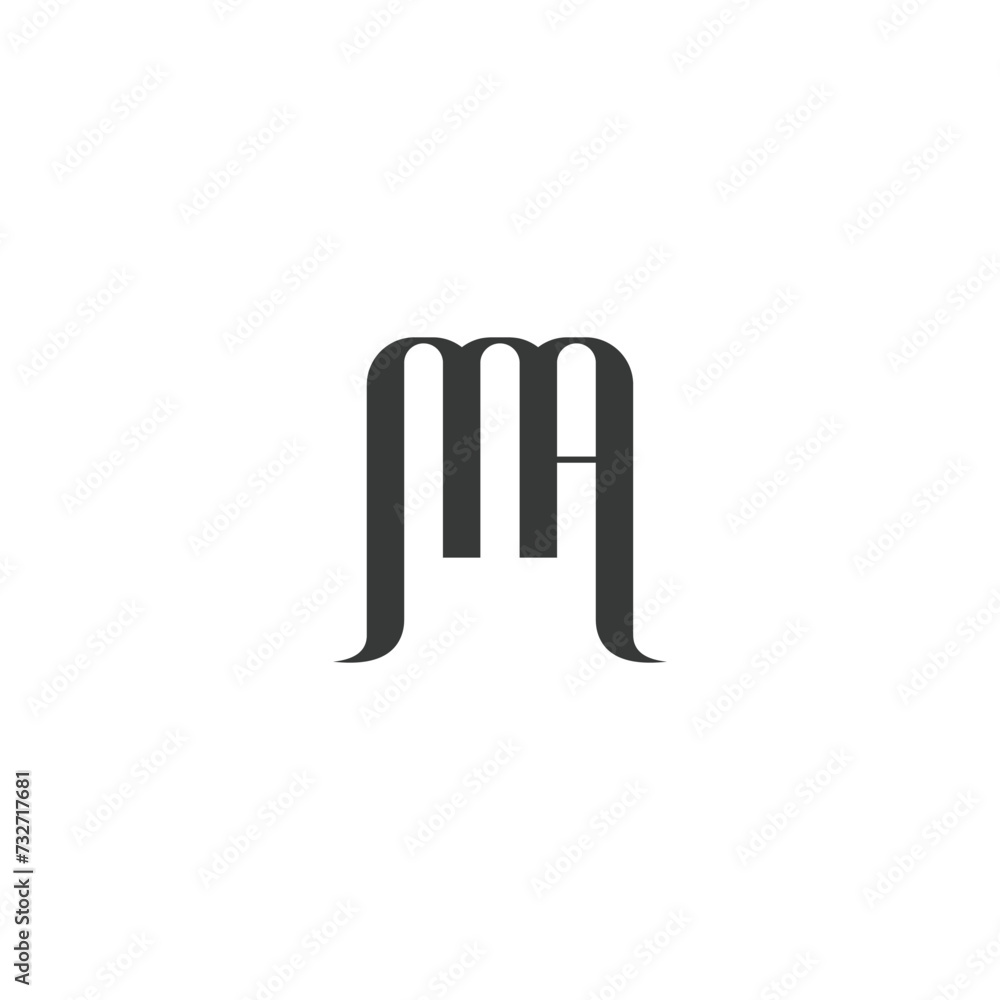 Alphabet letters Initials Monogram logo AM, MA, A and M Alphabet letters Initials Monogram logo AM, MA, A and M