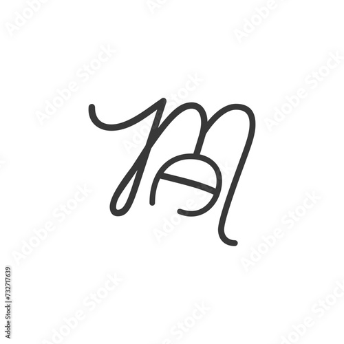 AM, MA, Abstract initial monogram letter alphabet logo design