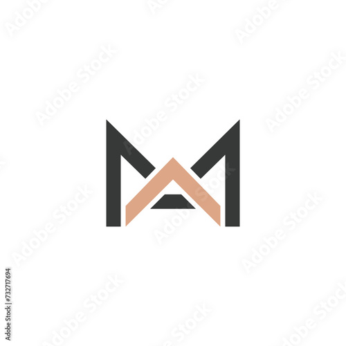 Alphabet letters Initials Monogram logo AM, MA, A and M