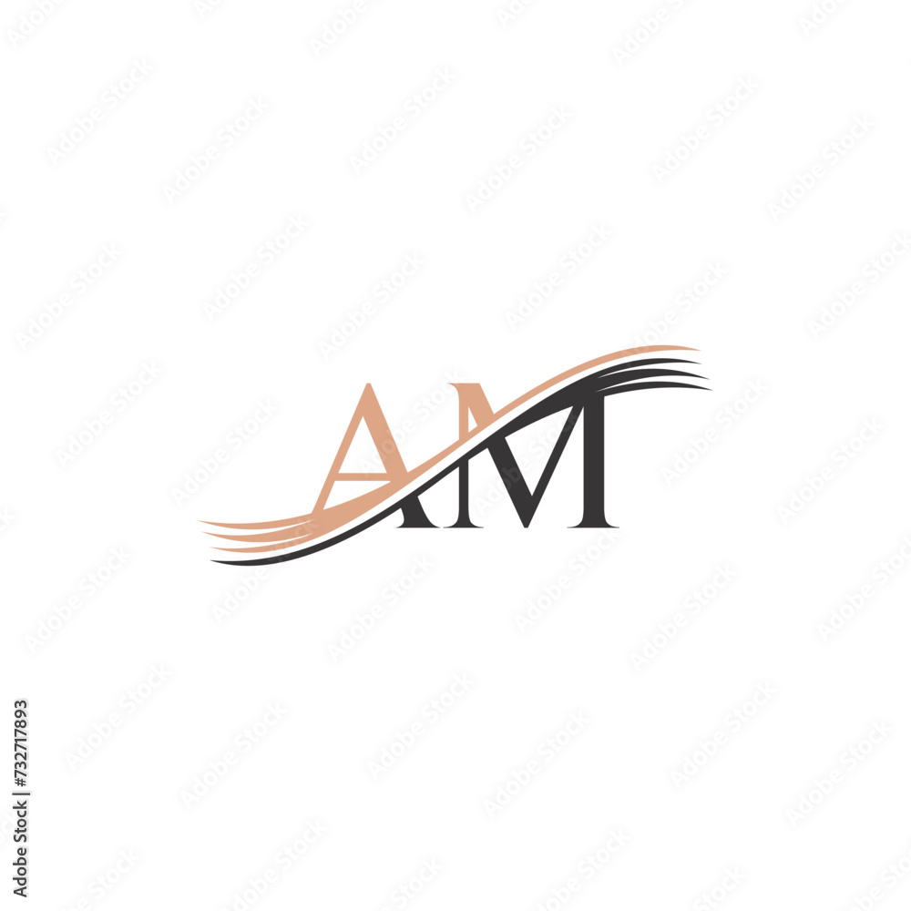 Alphabet Initials logo AM, MA, M and A