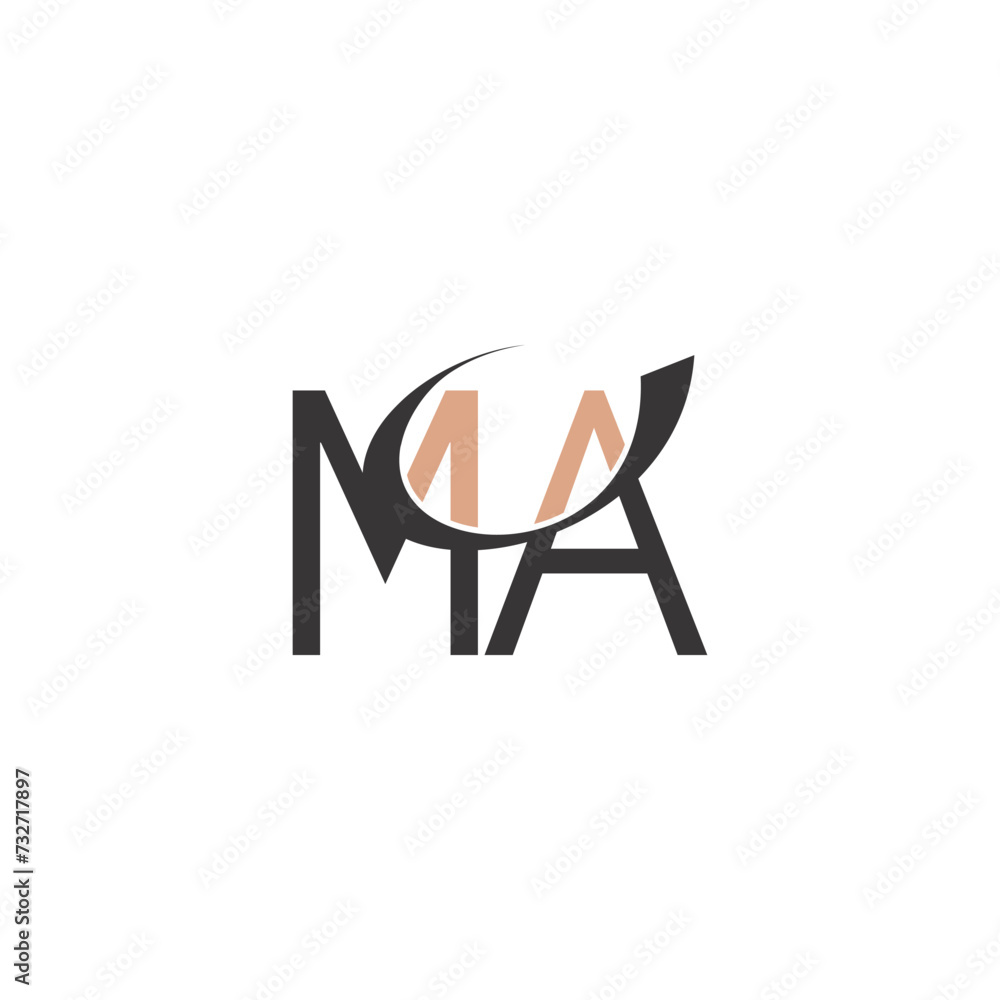 Alphabet Initials logo AM, MA, M and A Alphabet Initials logo AM, MA, M and A