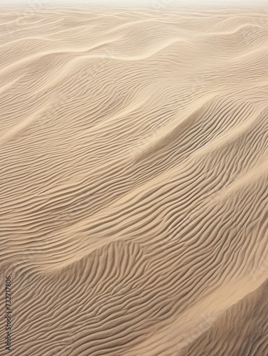 Aerial Sand Print  Vintage Nature Artwork of Desert Dunes