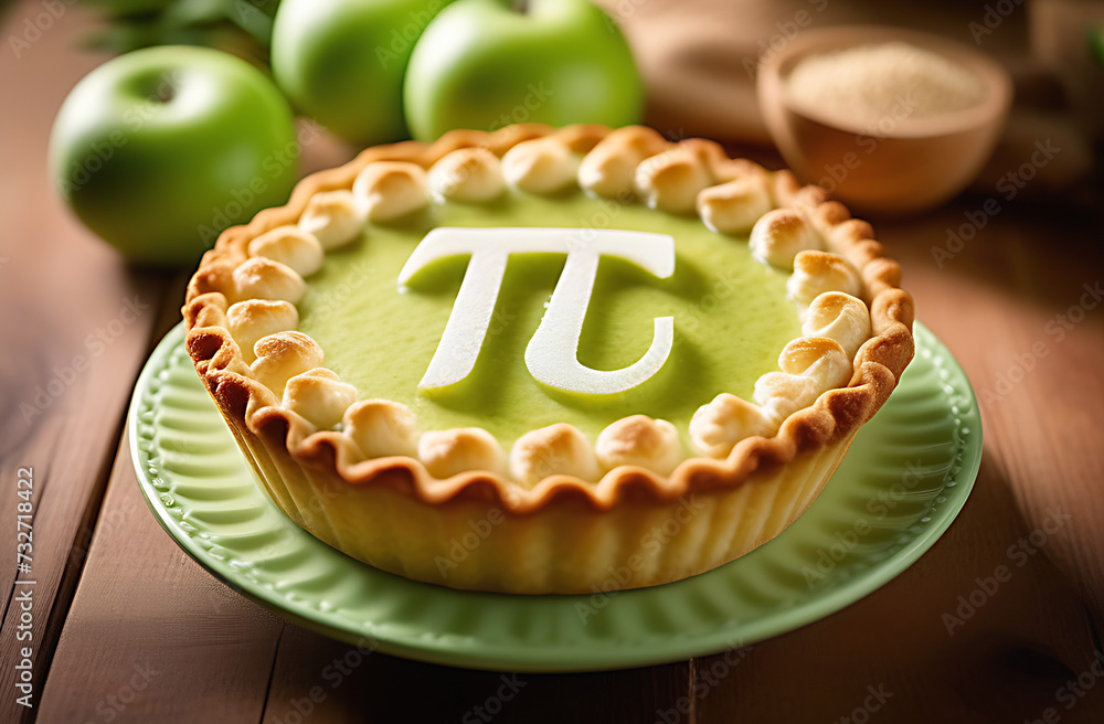 PI number on the cake. pi day Generative AI PI number on the cake. pi day Generative AI