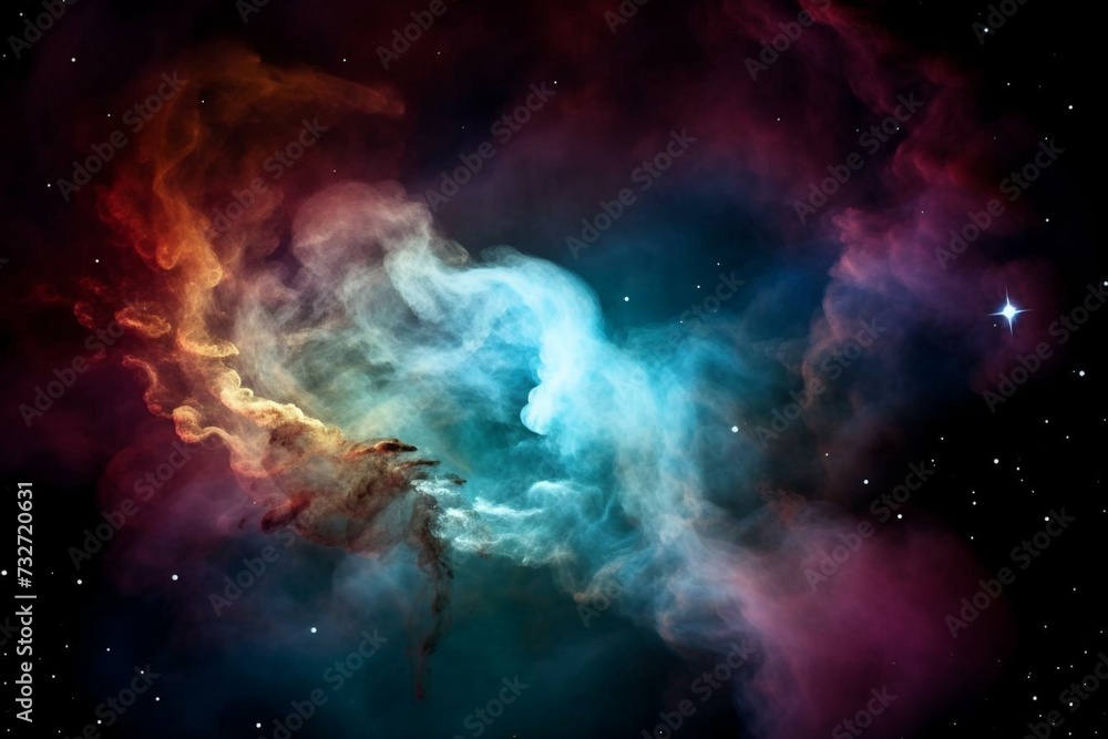 Gas cloud in outer space. Generative AI