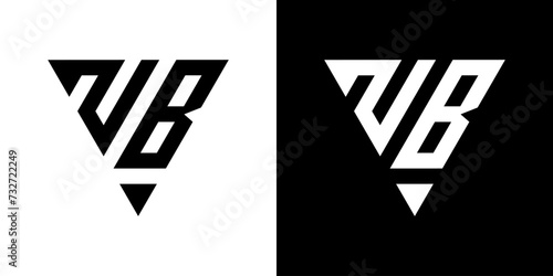 NB letter vector logo abstract combination of triangles photo