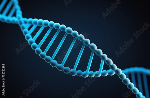 Human cell biology DNA strands molecular structure. Medical background with selective focus