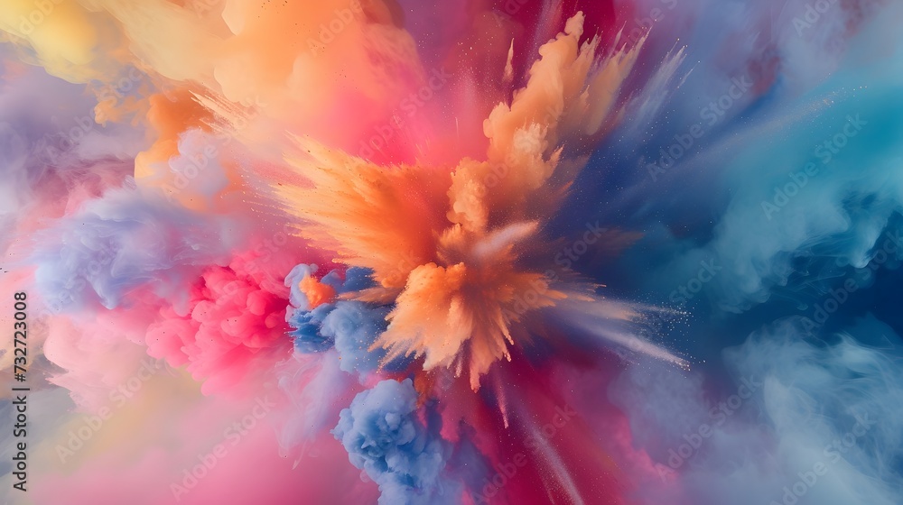 Fototapeta premium Explosion Of Colorful Dust (Generative AI)