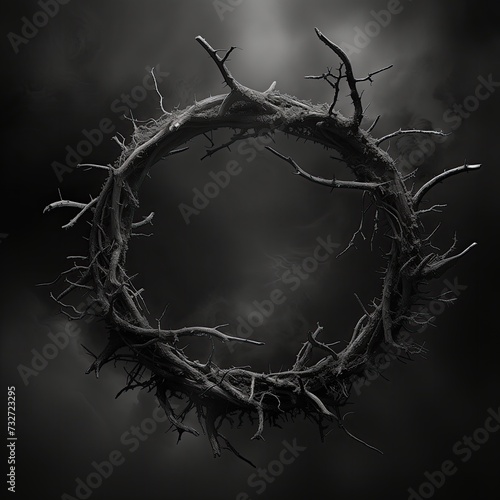 The crown of thorns of Jesus on a black background 