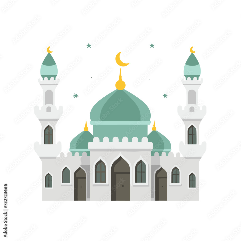 Flat Vector Islamic Mosque Building