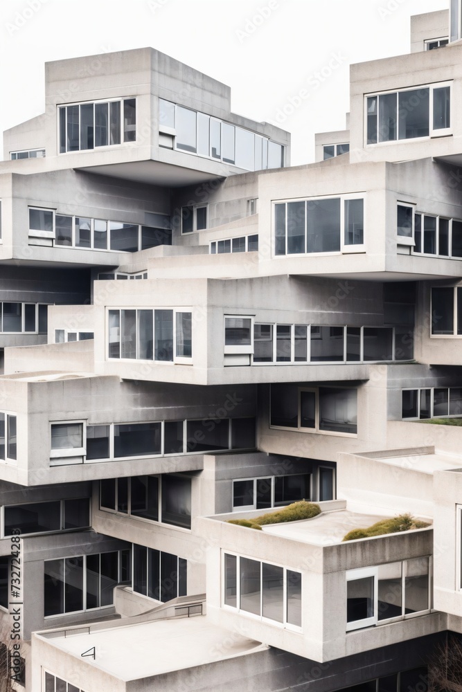 modern apartment building with balconies