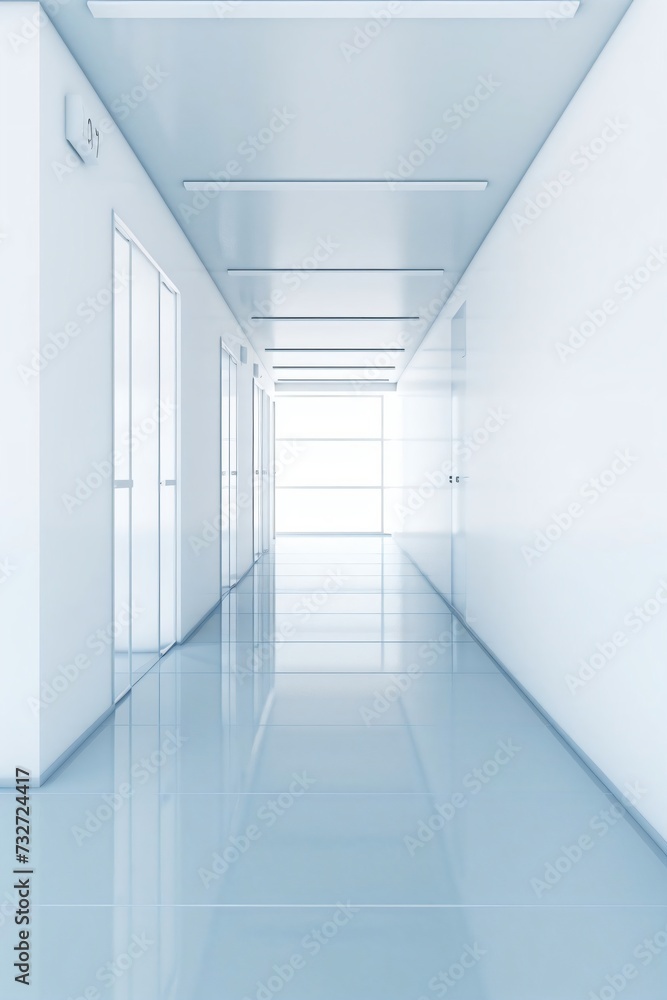 empty corridor in building empty corridor in building