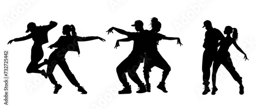 Silhouette Sequence of Hip Hop Dance Moves