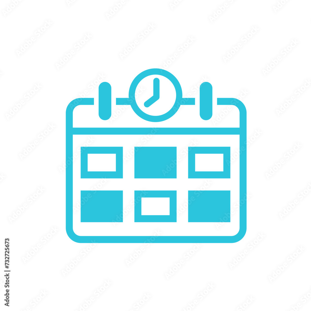 Time and calendar icon. Brom blue icon set. Time and calendar icon. Brom blue icon set.