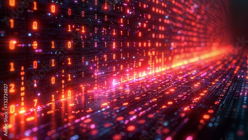 Data Deluge: Holographic City in Neon Splendor