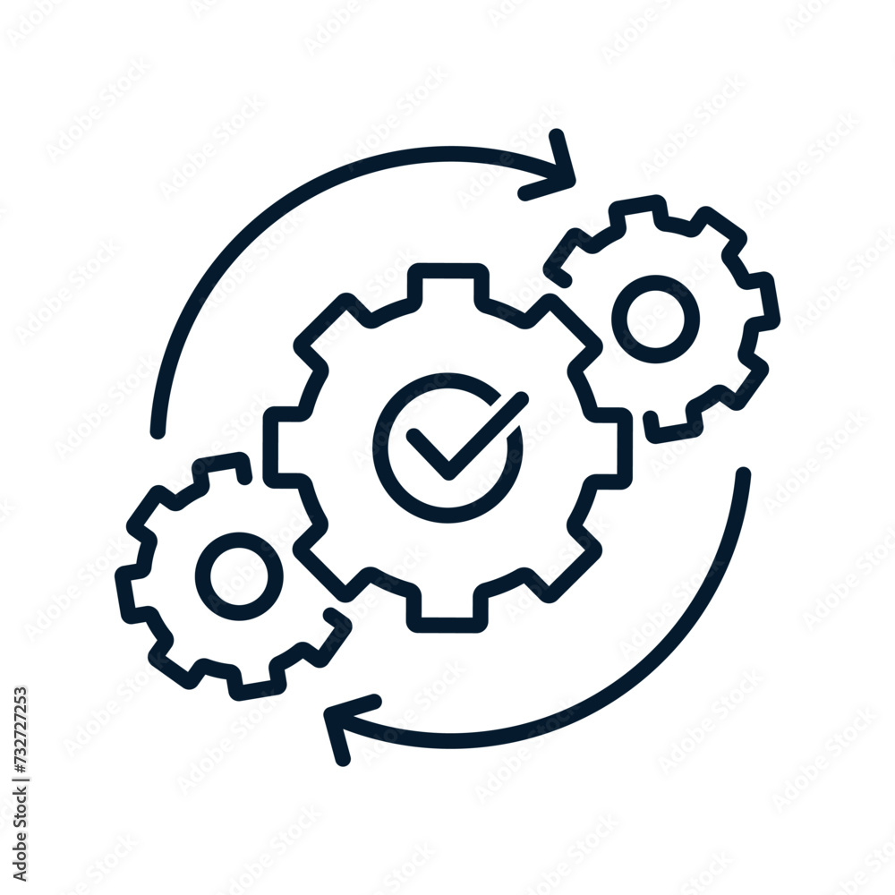 Operational process concept. Vector linear icon isolated on white background. Operational process concept. Vector linear icon isolated on white background.