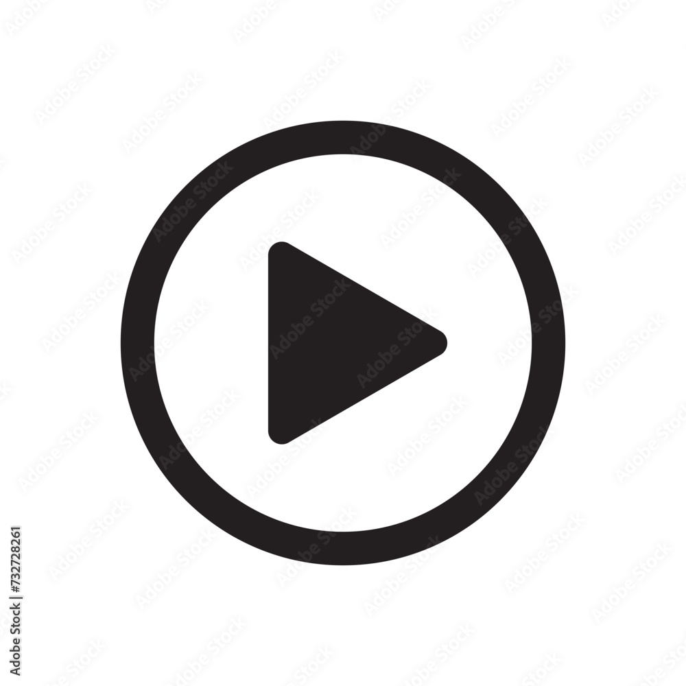 Play button vector, icon. Play button icon design for app, website. - obrazy, fototapety, plakaty 