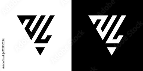 NL letter vector logo abstract combination of triangles photo