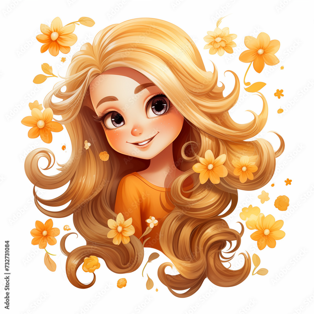 some cartoon girl hair illustrations with long beautiful blond hair some cartoon girl hair illustrations with long beautiful blond hair