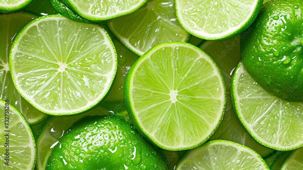 background of lime slices