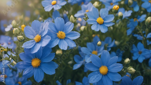 Photo blue flowers on a blue background © Zulfi_Art