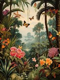 Enchanted Garden Butterfly Groves: Vintage Nature Print Scene