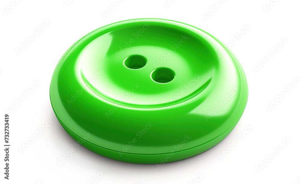 3D illustration of green big button 3D illustration of green big button