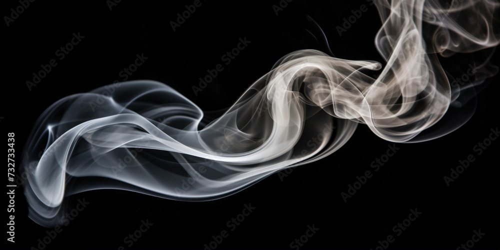 Perilous Cigarette Smoke on Black Background Perilous Cigarette Smoke on Black Background