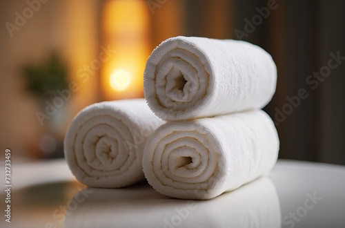 Spa treatments with stack of towels