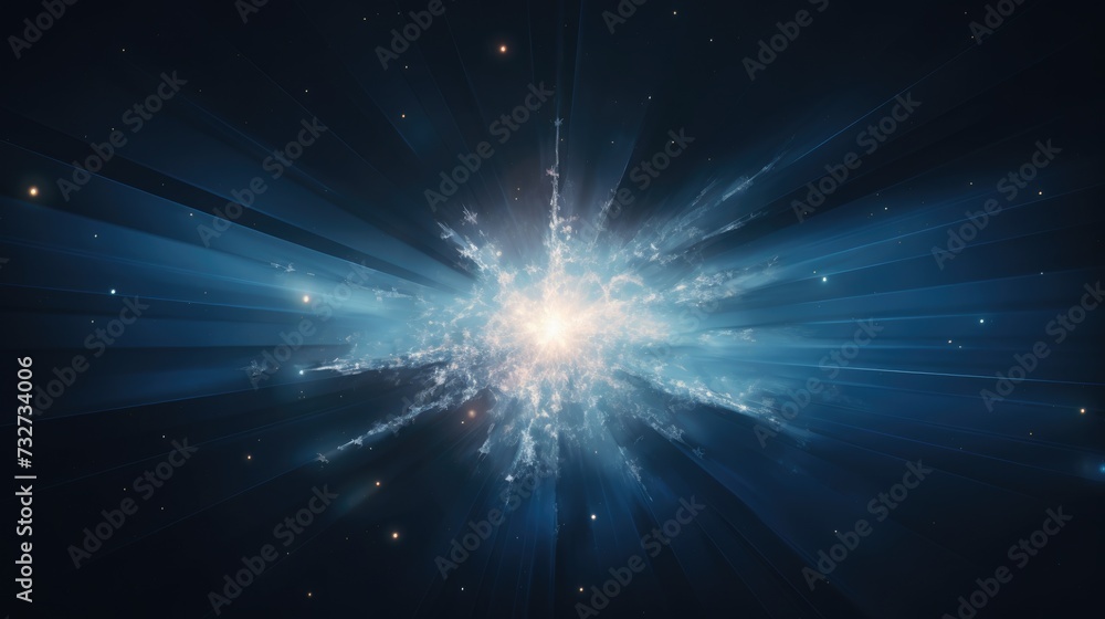 Fototapeta premium White Star Flare in Glowing Shine, Bright Ray of Light with Spotlight Glare Effect for Eye-catching