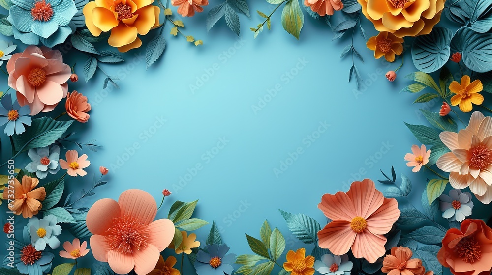 Happy Mother's Day, Women's Day, Valentine's Day or Birthday Banner. Blue background