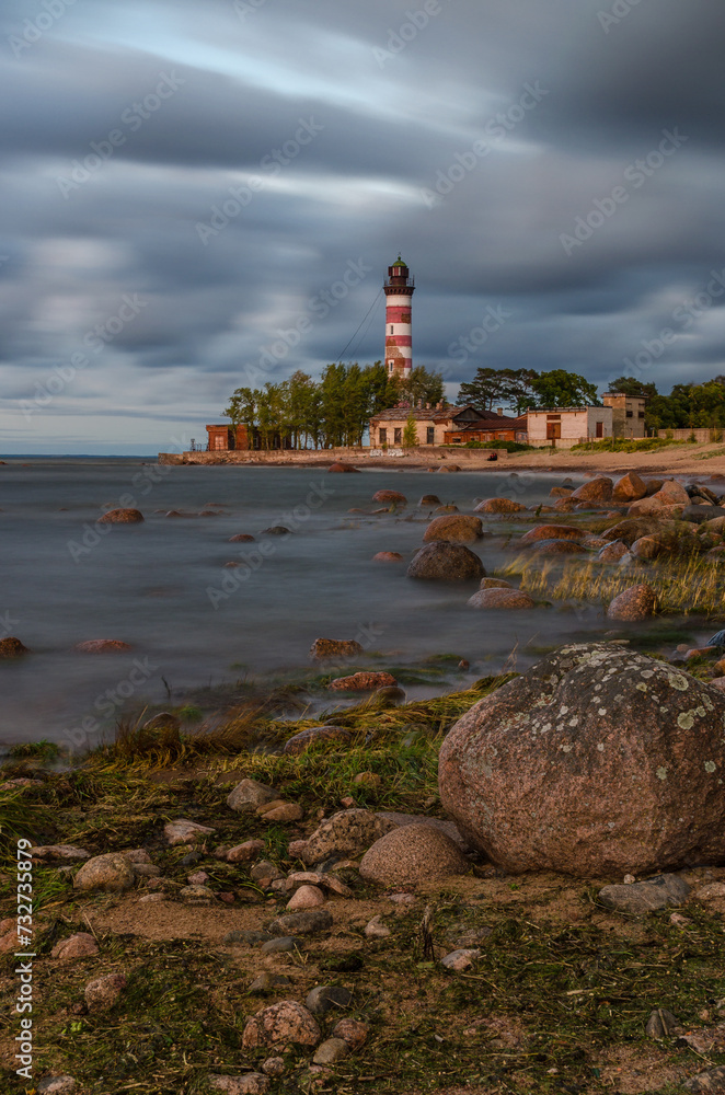 Fototapeta premium lighthouse on the coast of the sea