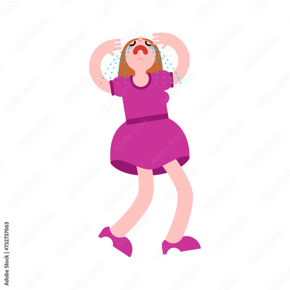 Woman crying and sad. Girl in hysterics. concept lovers' quarrel Woman crying and sad. Girl in hysterics. concept lovers' quarrel