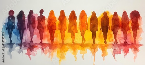 Collage of diverse and inclusive women from around the world, concept of international women’s day