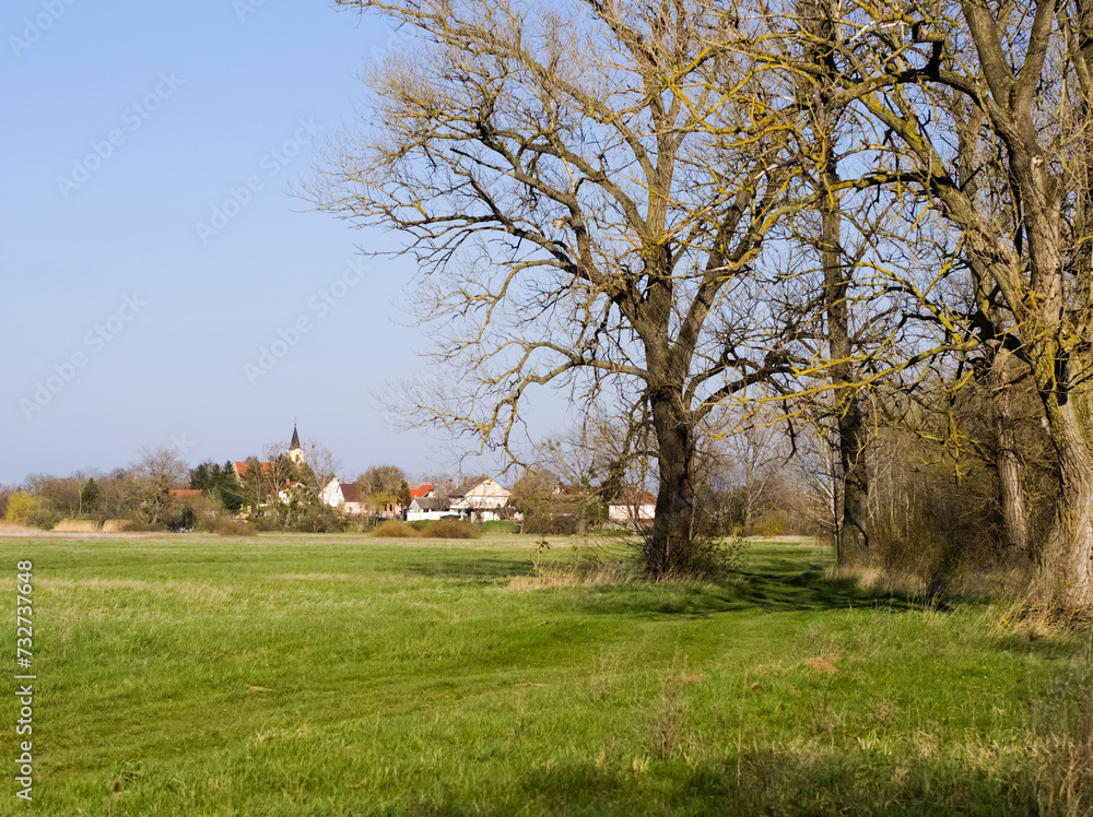 Countryside landscape with small village Countryside landscape with small village