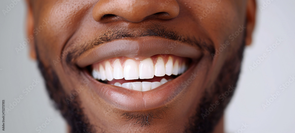 Fototapeta premium Beautiful smile with clean white teeth