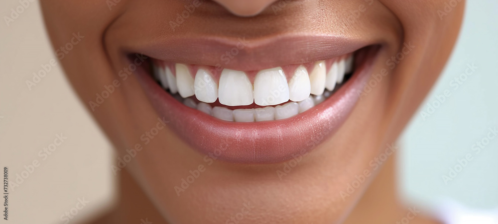Obraz premium Beautiful smile with clean white teeth
