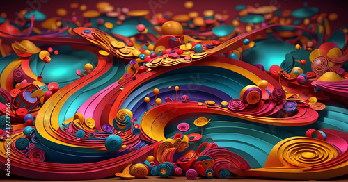 Fototapeta Naklejka Na Ścianę i Meble -  Abstract background with 3d shapes. ai