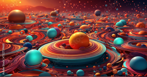 Fototapeta Naklejka Na Ścianę i Meble -  Abstract background with 3d shapes. ai