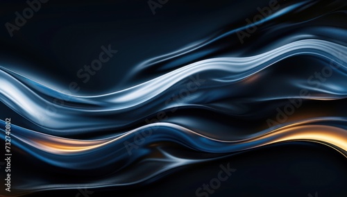 Liquid wavy background of dark motion and depth. Background for technological processes, science, presentations, education, etc