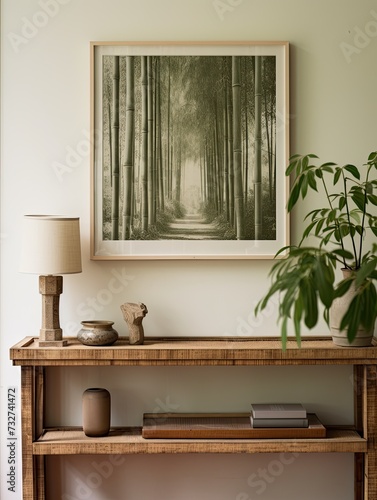 Nature Artwork: Serene Bamboo Forests Landscape Poster - Vintage Print