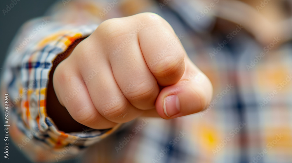 Child's hand, aggressive gesture