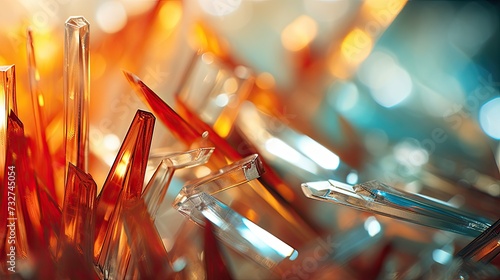Close-up of transparent crystal druse. Illustration for for banner, poster, cover, brochure or presentation. photo