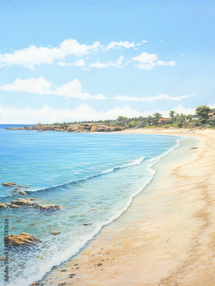 Mediterranean Beaches Panoramic Print: Stunning Nature Artwork Embracing the Beauty of Sand and Sea