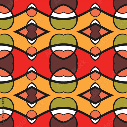 Original seamless pattern with a large print in the African style. Vector illustration
