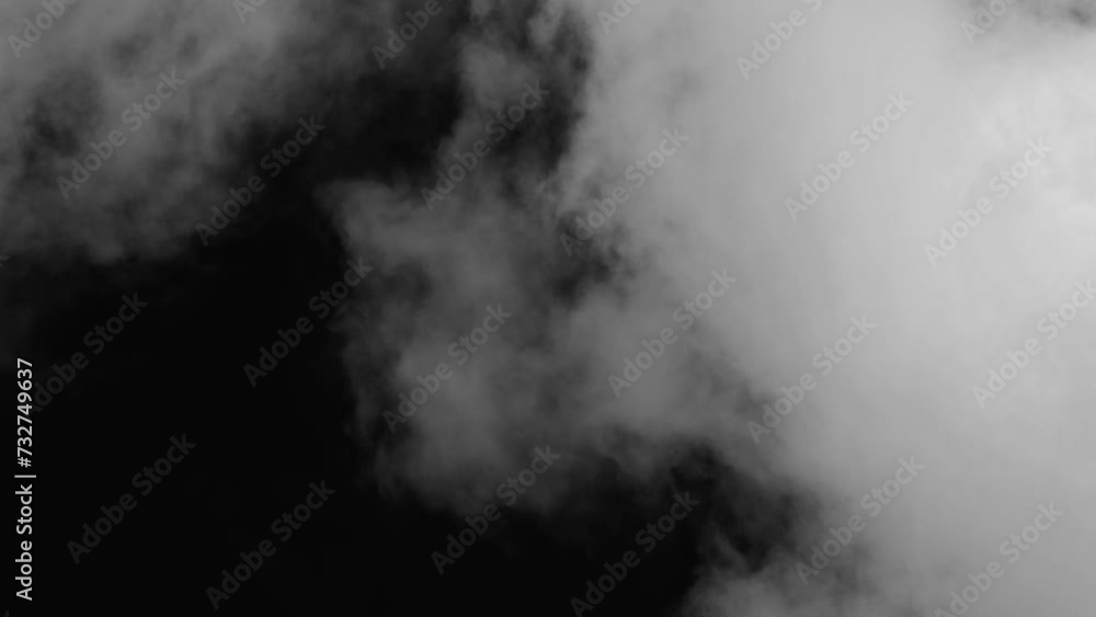 Moving Clouds on black Background, Drag and Drop on Your Timeline, to apply a smoke or cloud effect to a video, Nature, Landscape, View scene. White cloud moves and changes shape on black background Moving Clouds on black Background, Drag and Drop on Your Timeline, to apply a smoke or cloud effect to a video, Nature, Landscape, View scene. White cloud moves and changes shape on black background